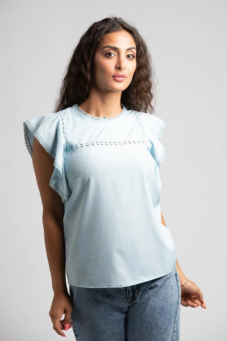 ruffled sleeves blouse
