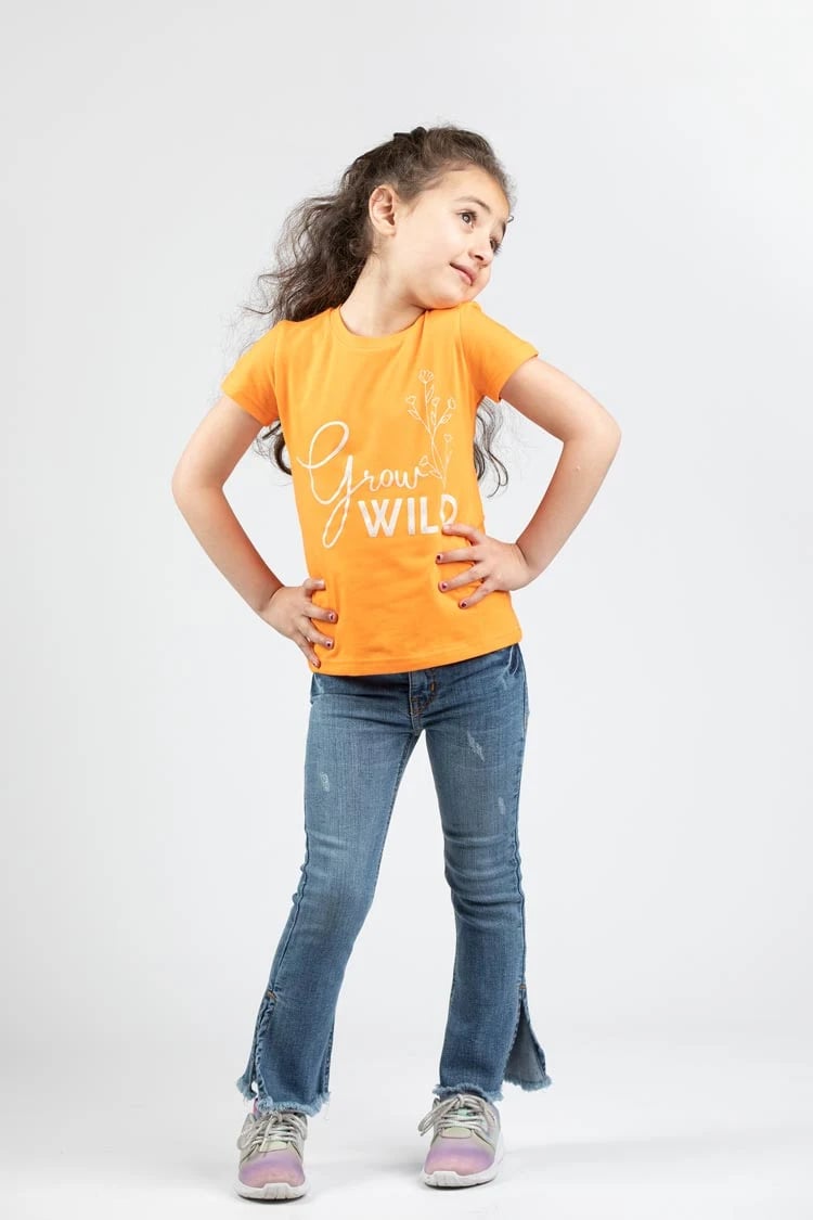 تي شيرت أطفال بطبعة Grow Wild