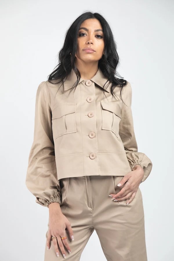 cotton cropped jacket