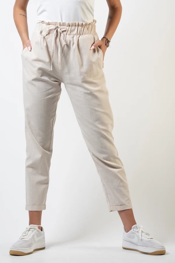 rubbered straight pants