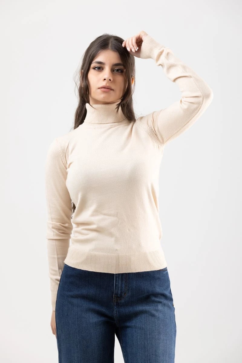 كنزة تريكو بياقة عالية