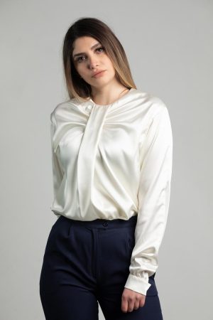 satin top with knot