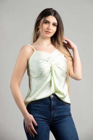 knot satin blouse