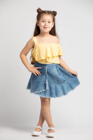 ruffled tencel skirt