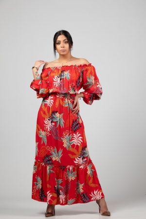 Long Dress Printed Fabric