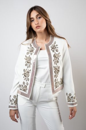 Short Suit Jacket With Embroidery