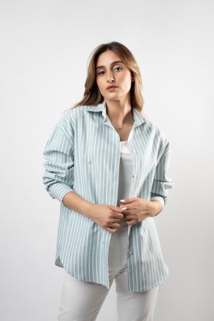 Oversized Linen Long Sleeve Striped