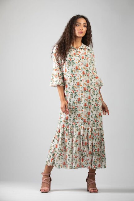 long printed dress