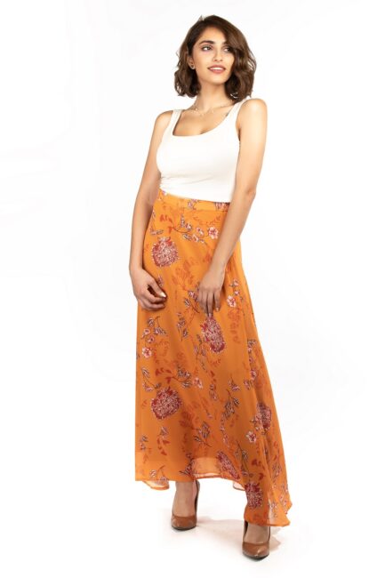 Printed chiffon skirt