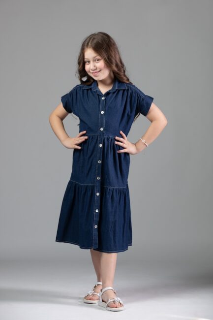 Tencel Midi Dress With Buttons