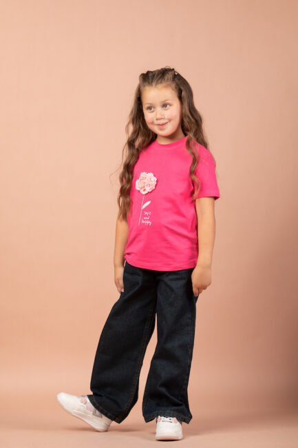 appliqued printed T-shirt