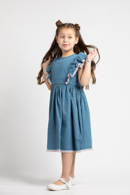 ruffled tencel dress