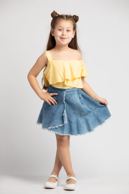 ruffled tencel skirt