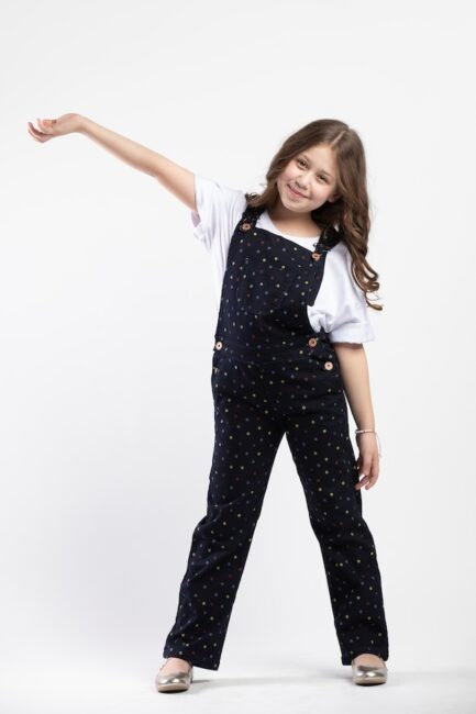 Polka Dot Denim Jumpsuit
