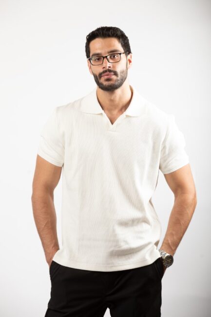 Polo Neck Rip T-Shirt