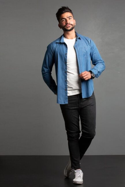 Regular-fit denim shirt