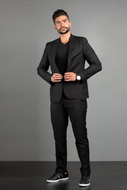 Slim-fit cotton blazer