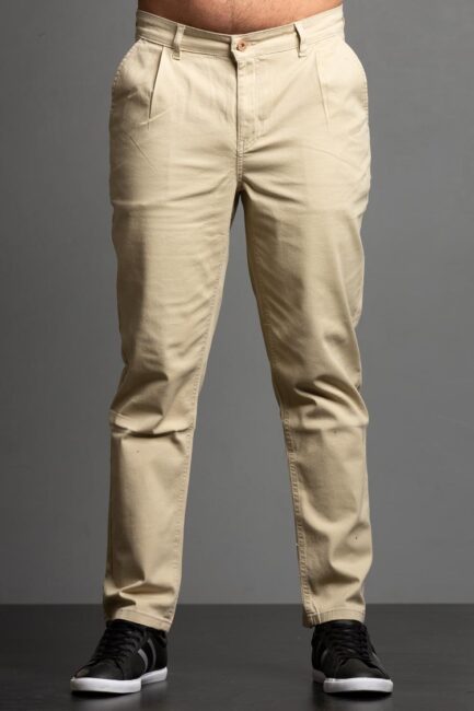 Pleated cotton trousers