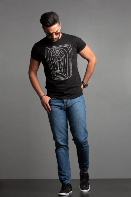 Printed cotton-blend T-shirt