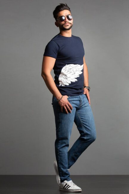 Printed cotton-blend T-shirt