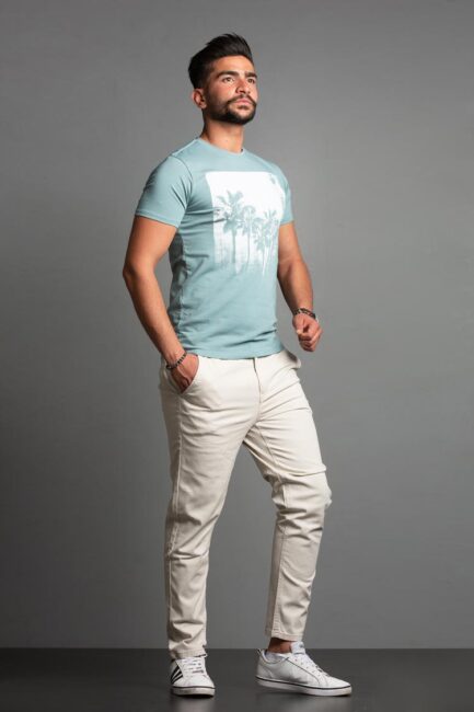 Printed cotton-blend T-shirt