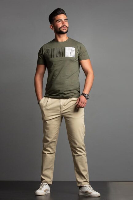 Printed cotton-blend T-shirt