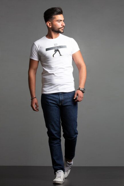 Printed cotton-blend T-shirt