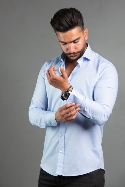 Slim fit stretch cotton shirt