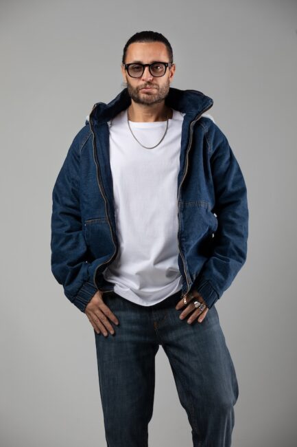 Jeans Jacket With Buttons Fur Quilted