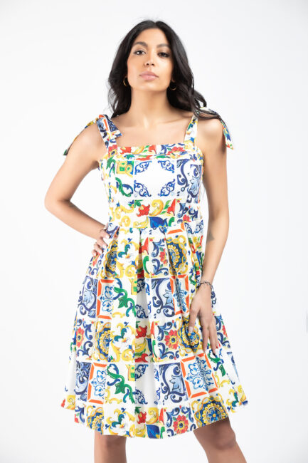 printed midi dress