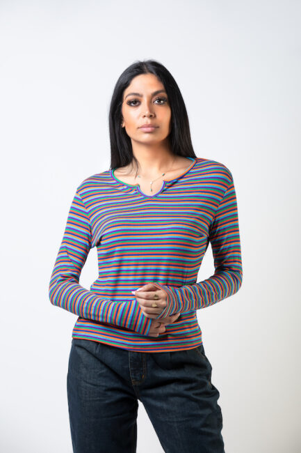 stripped long sleeve T-shirt