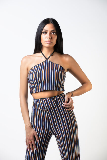 neck tie cropped top