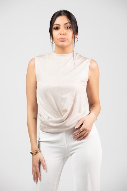 Lurex Sleeve Less Top