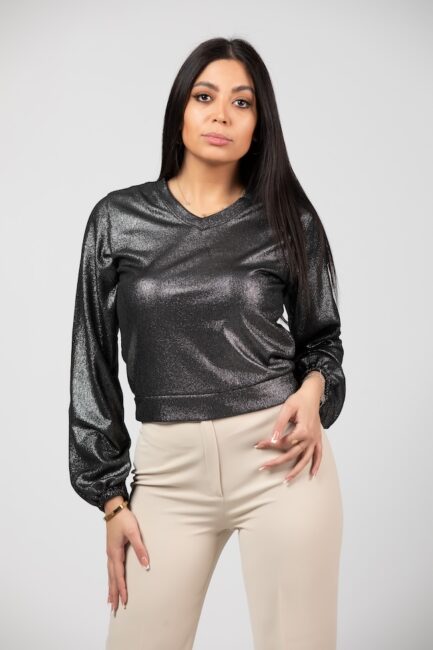 Lurex Long Sleeve Top