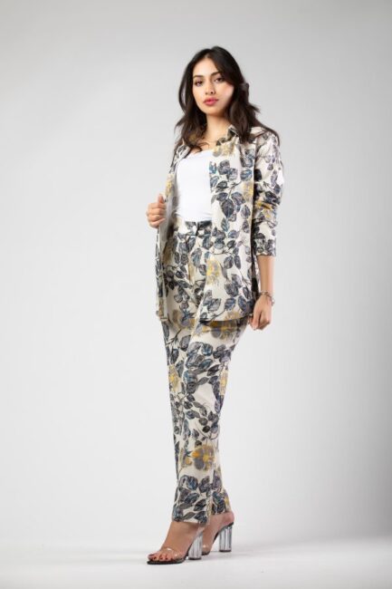 Linen Straight Pant Printed Fabric