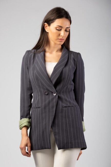 Stripped suit blazer
