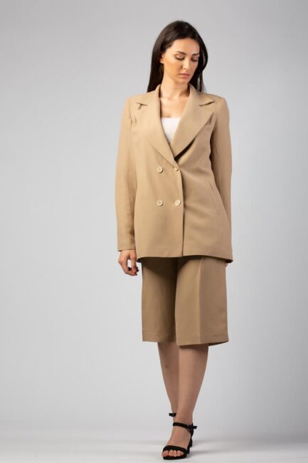 linen double breasted blazer