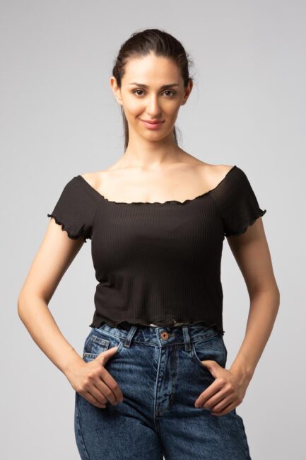 cotton cropped T-shirt