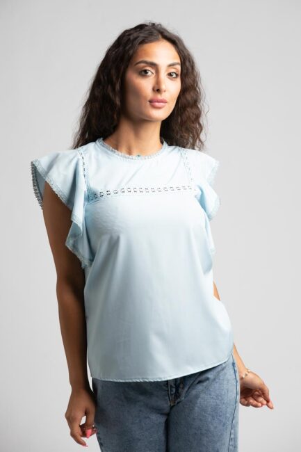 ruffled sleeves blouse
