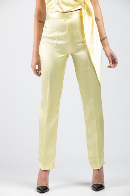 satin high-waist trousers