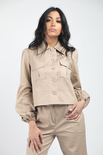 cotton cropped jacket