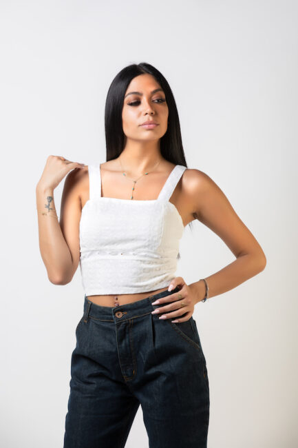 voile cropped top