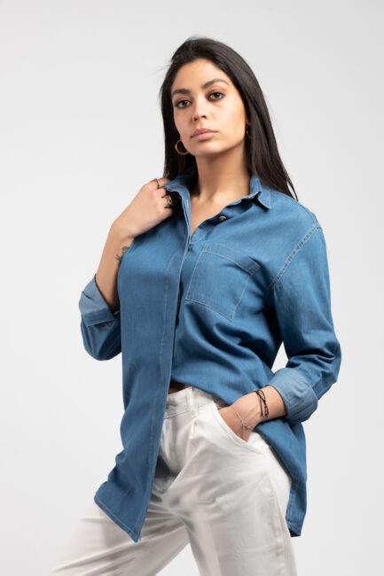 long tencel shirt