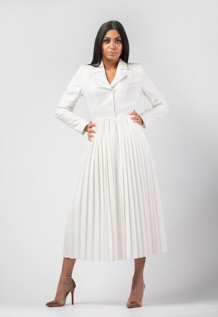 Pleated Midi Dress