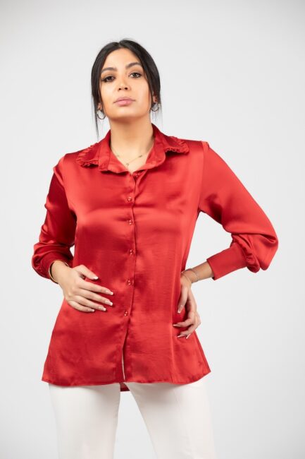 Long Sleeve Shirt Crepe Chiffon