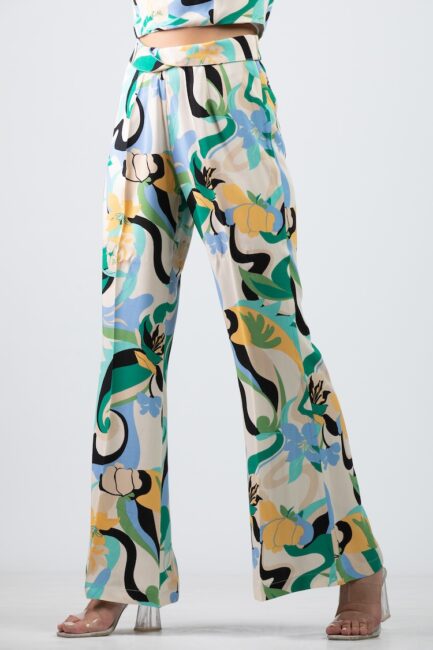printed wide pant