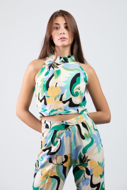 textured printed top