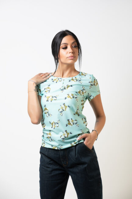 printed short sleeve top