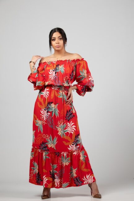 Long Dress Printed Fabric