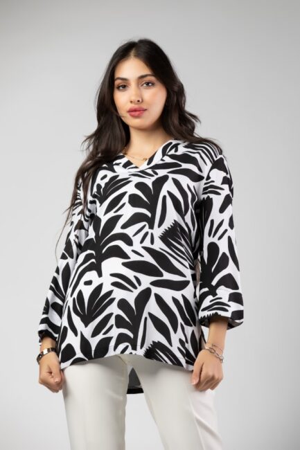 Long Sleeve Blouse Printed Fabric